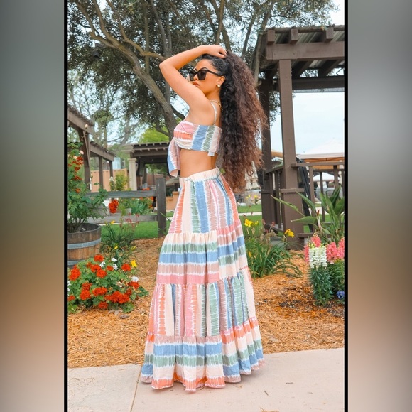 Colorful Striped Two-Piece Set - Picture 5 of 7